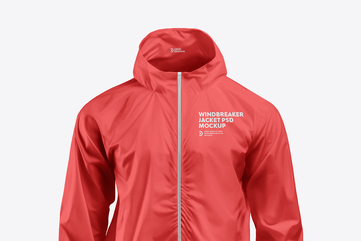 Windbreaker Jacket Mockup, a Hoody Mockup by UnicDesign (Photo 3 of 5)