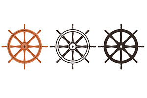 Old nautical wooden helm. Sailing, a Transportation Illustration by Vectorbuum