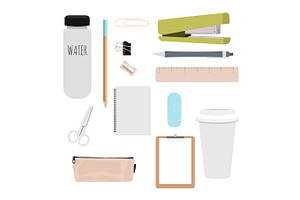 Education icons set in flat style