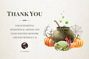 Halloween Watercolor Clipart, a Seasonal Illustration by AnitaPol (Thumbnail 20 of 20)