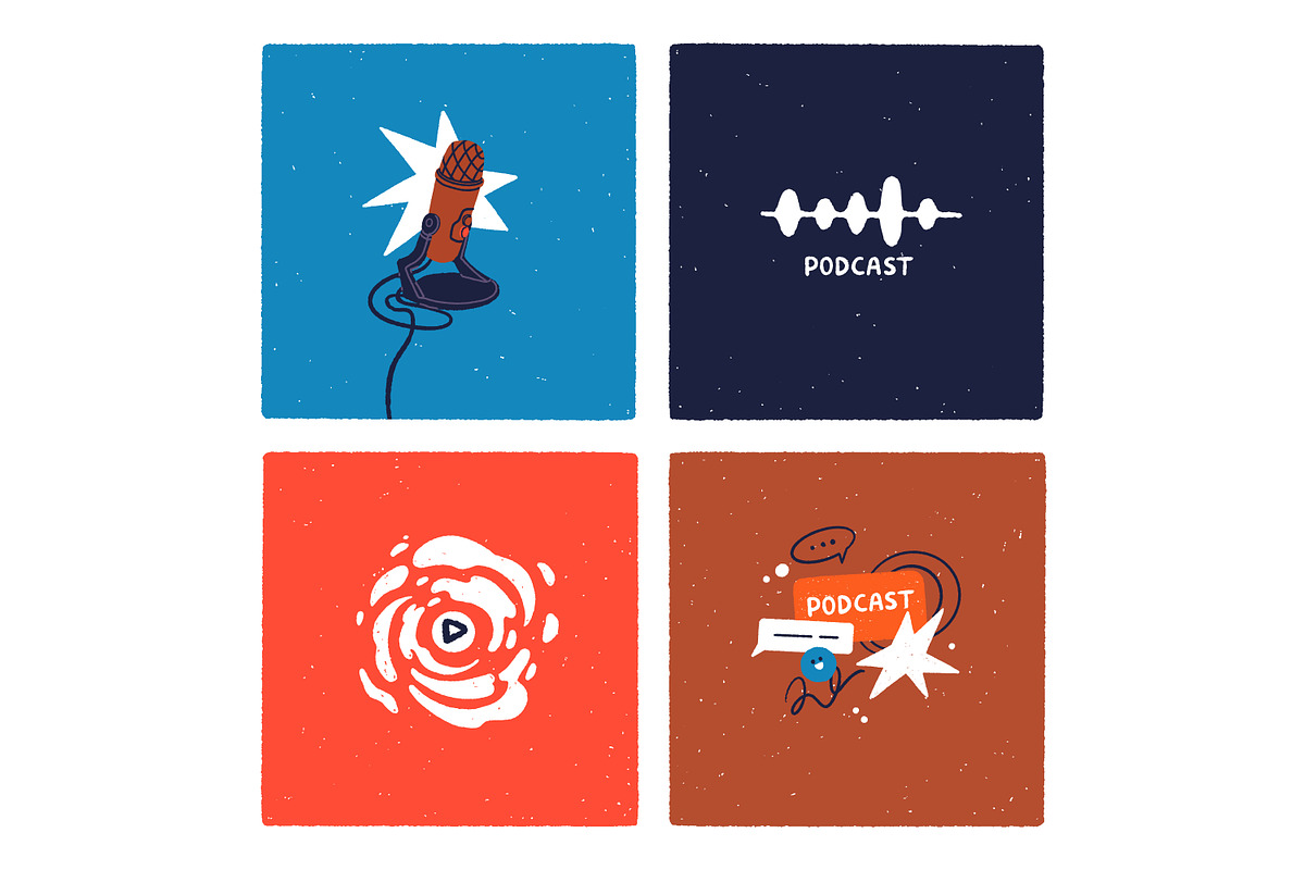 Podcast cover designs, streaming set, an Object Illustration by Good Studio (Photo 2 of 10)