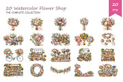Watercolor Flower Shop Clipart, a Decorative Illustration by BerryPieArt (Thumbnail 2 of 4)