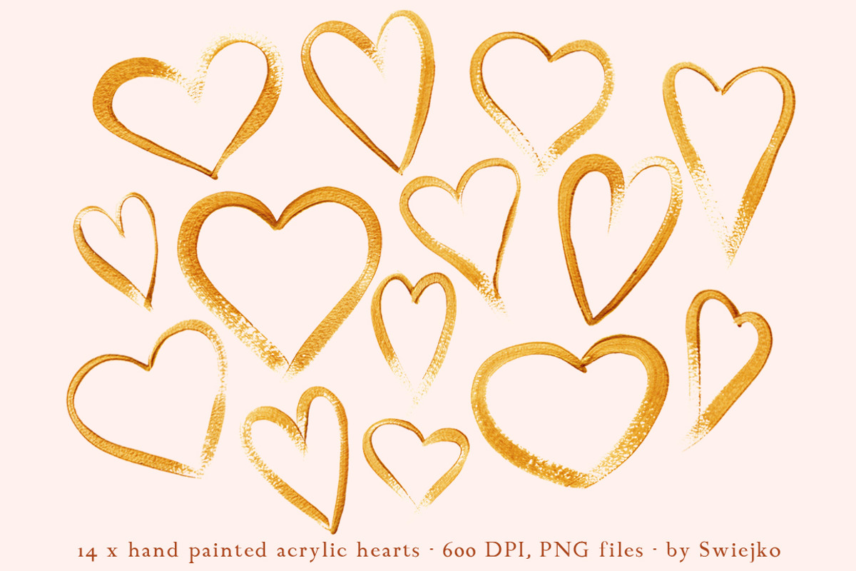 Gold Hearts Valentines Day Clipart, an Illustration by swiejko (Photo 2 of 2)