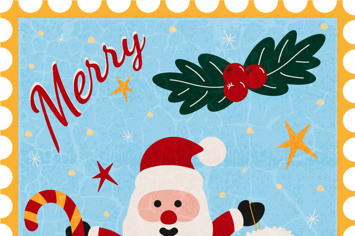 Retro Christmas card with Santa, a Decorative Illustration by JYa_Design