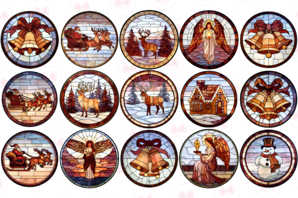 Christmas Stained Glass Clipart, an Illustration by Markicha Art (Photo 2 of 5)