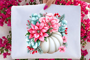 Christmas Flower Pumpkin Clipart PNG, a Seasonal Illustration by SVGArt (Thumbnail 5 of 5)