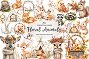 Boho Woodland Baby Floral Animals, an Illustration by CreationArt (Thumbnail 1 of 5)