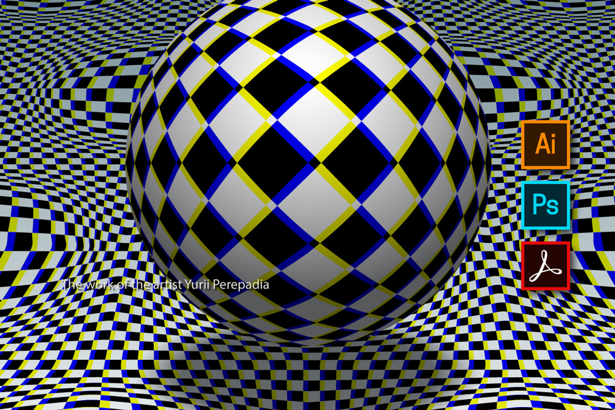 Optical art ball above surface, an Object Illustration by Guten Tag Vector (Photo 2 of 2)