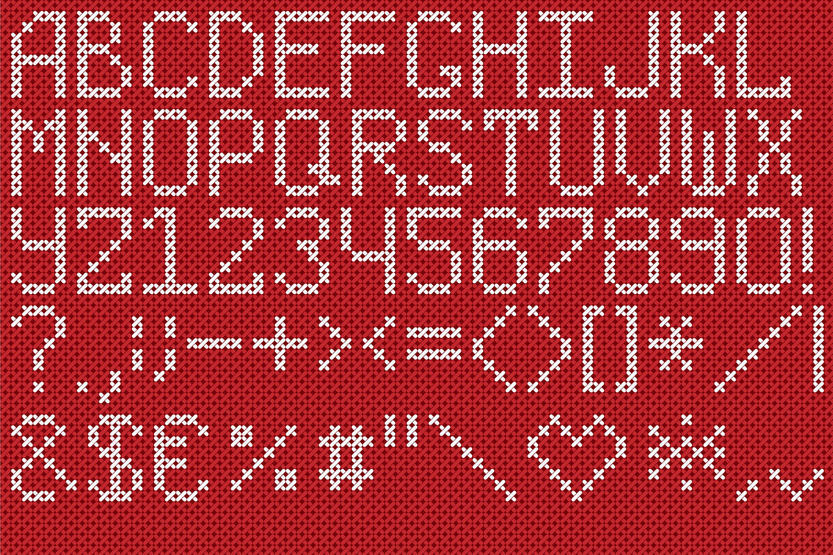 Christmas Knitted Cross-Stitch Font, a Symbol Font by Artolus (Photo 4 of 7)