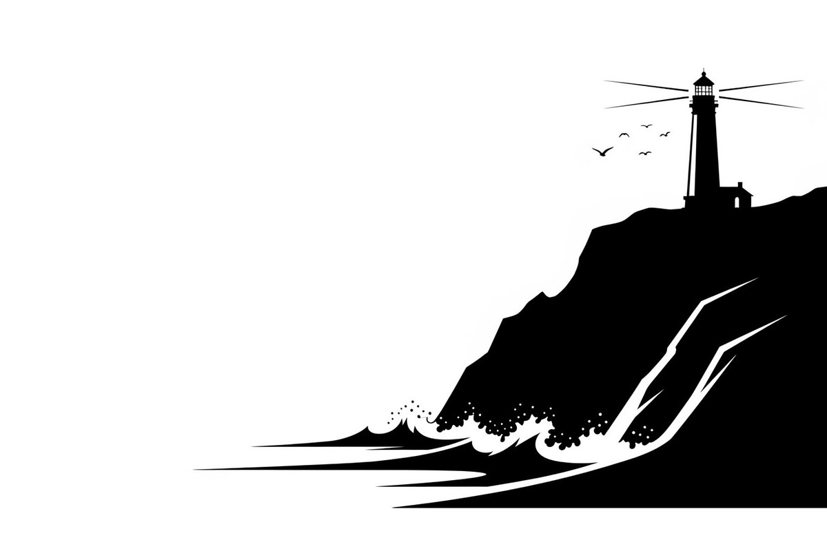 Lighthouse Coastal Cliff Silhouette, a Graphic by hafijul (Photo 6 of 15)