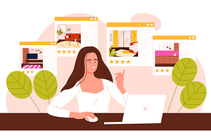 Home apartment search for travel, an Object Illustration by Flashvector