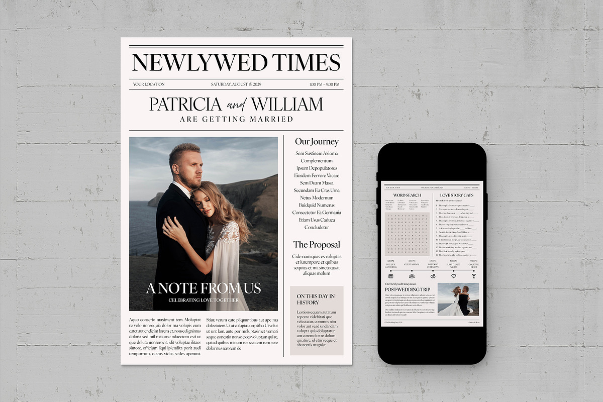 Wedding Newspaper Flyer Template, a Flyer Template by BrandPacks (Photo 3 of 5)
