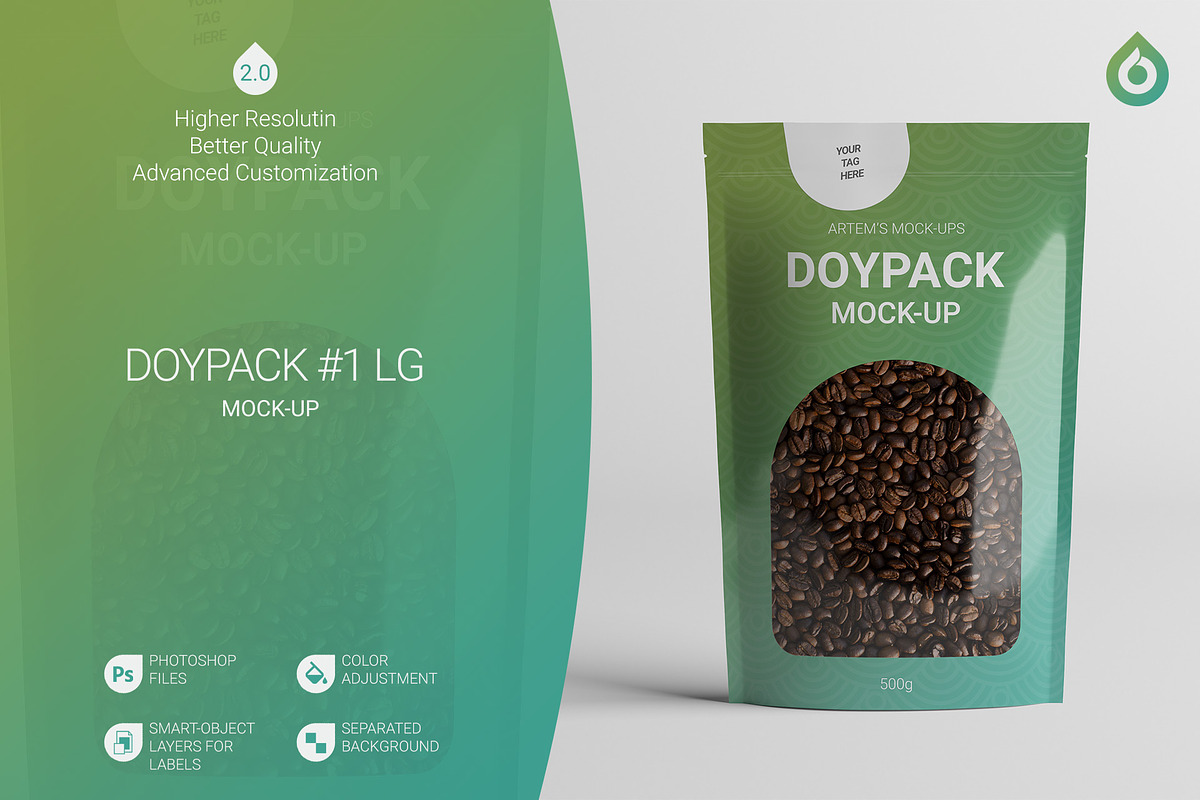 Doypack Pouch Mockup, a Packaging Mockup by AY Mock-Ups