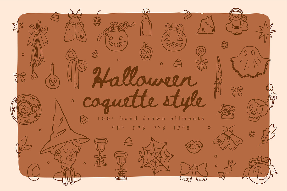 Coquette Halloween clipart elements, an Object Graphic by Cute Atelier (Photo 1 of 10)