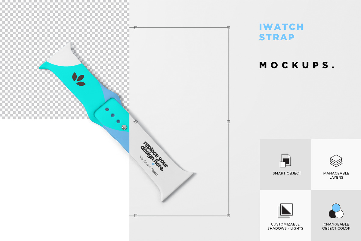 iWatch Rubber Strap Mockups, a Product Mockup by GfxFoundry (Photo 3 of 6)