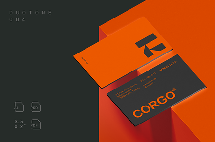 Duotone Business Card 004, a Business Card Template by baqoos
