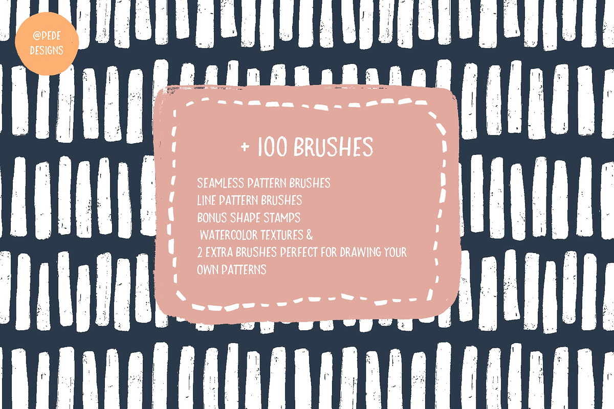Pattern Brush Pack for Procreate, a Brush Add-On by PeDe Designs