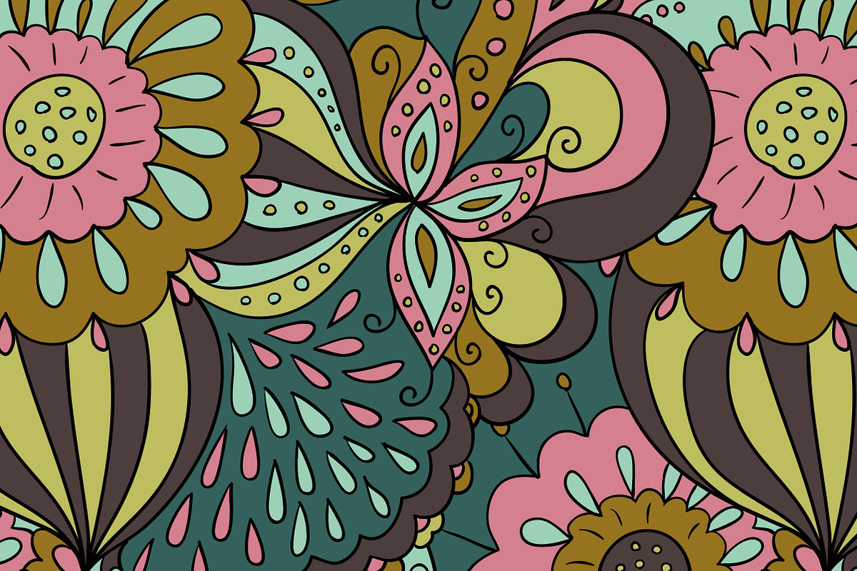 Vector set "Abstract floral Pattern" preview 2