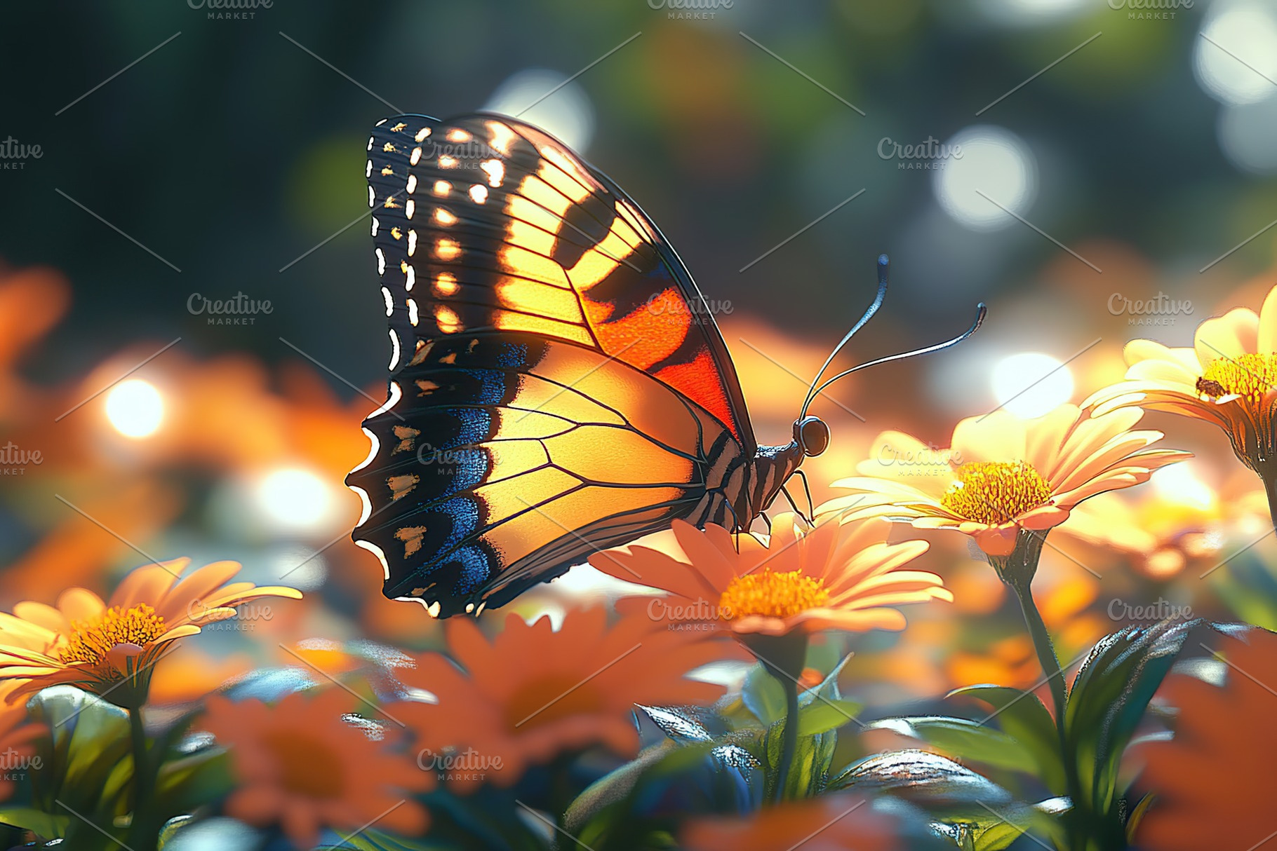 Beautiful butterfly sitting on flower bud, an Animal Photo by AlyaAnd
