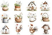 Farmhouse Spring Clipart Bundle, an Illustration by Designworld (Thumbnail 3 of 5)