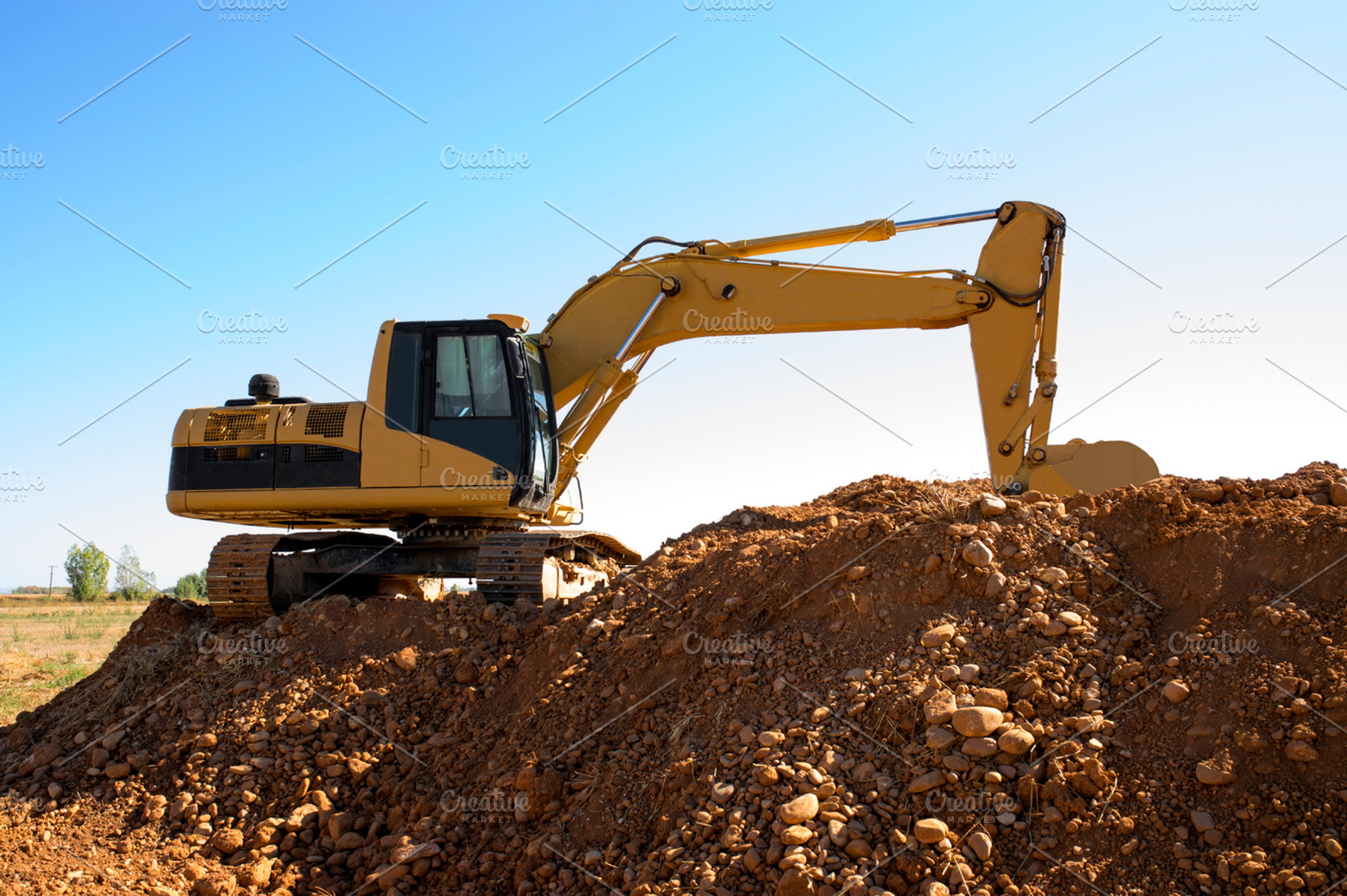 Excavator repairs water pipes stock photo containing pipes and water pipes, an Industrial Photo by Genaro Diaz photographs