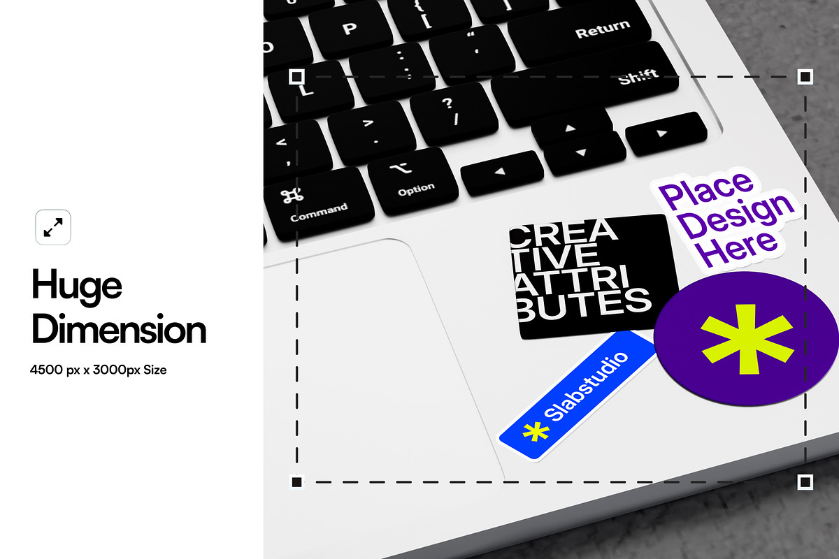 Sticker Mockup On Macbook, a Merchandise Mockup by SLAB! Design (Photo 2 of 8)