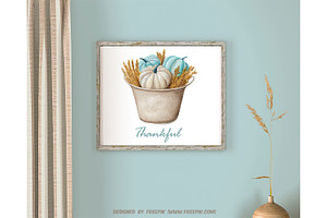 Watercolor Farmhouse Pumpkin Clipart