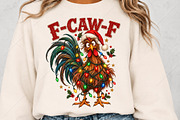 Funny Christmas Chicken F-CAW-E PNG, a Seasonal Illustration by Canvas Craft (Thumbnail 5 of 6)