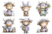 Whimsical Easter Highland Cow Clipar, an Illustration by Daily.Designs (Thumbnail 6 of 8)