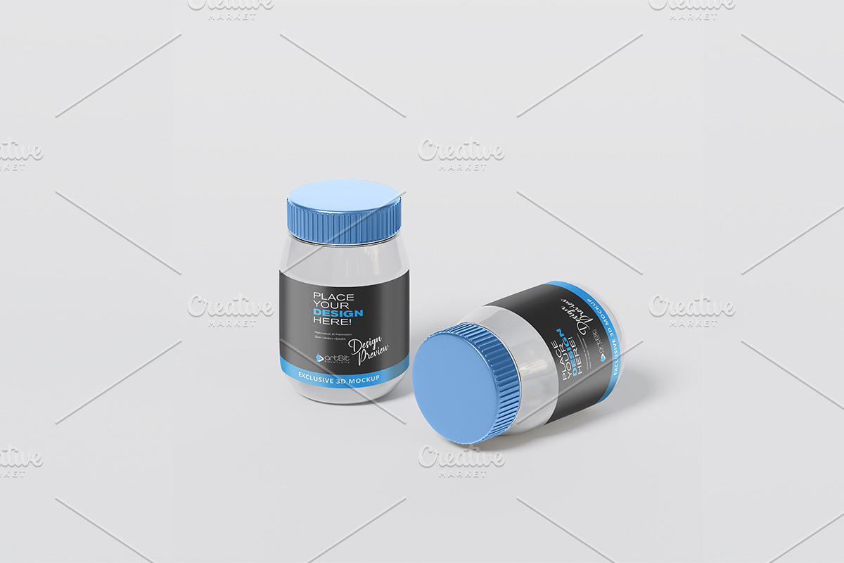 Glass Jar Set Packaging Mockup, a Cups & Container Mockup by artBit Design Studio (Photo 8 of 9)