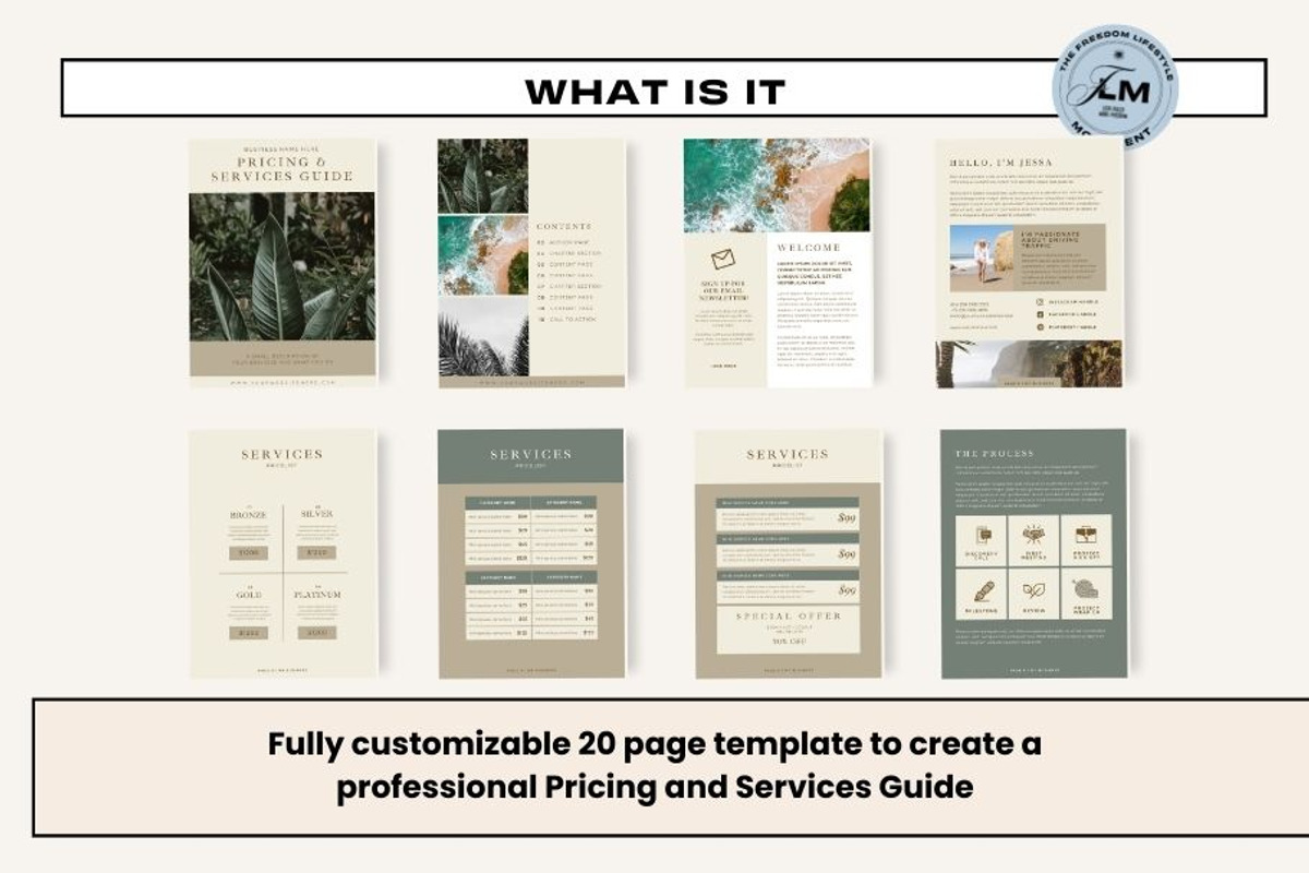 Pricing Guide - Tropical Boho, a Templates & Theme by Freedom Business Shop (Photo 3 of 11)