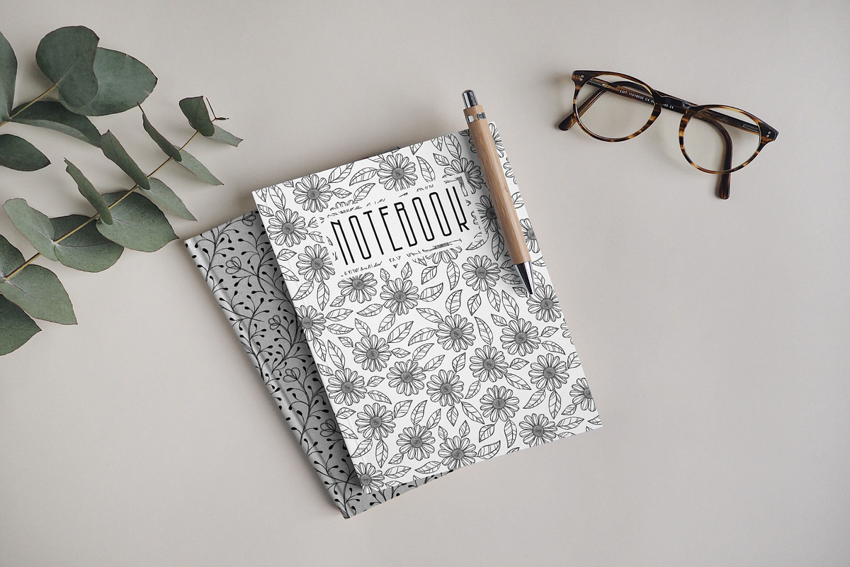 12 Monochrome floral pattern, a Pattern Graphic by ananastya (Photo 4 of 8)