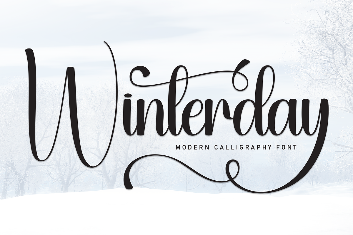 Winterday | Script Font, a Handwritten Font by Scratchones (Photo 1 of 9)
