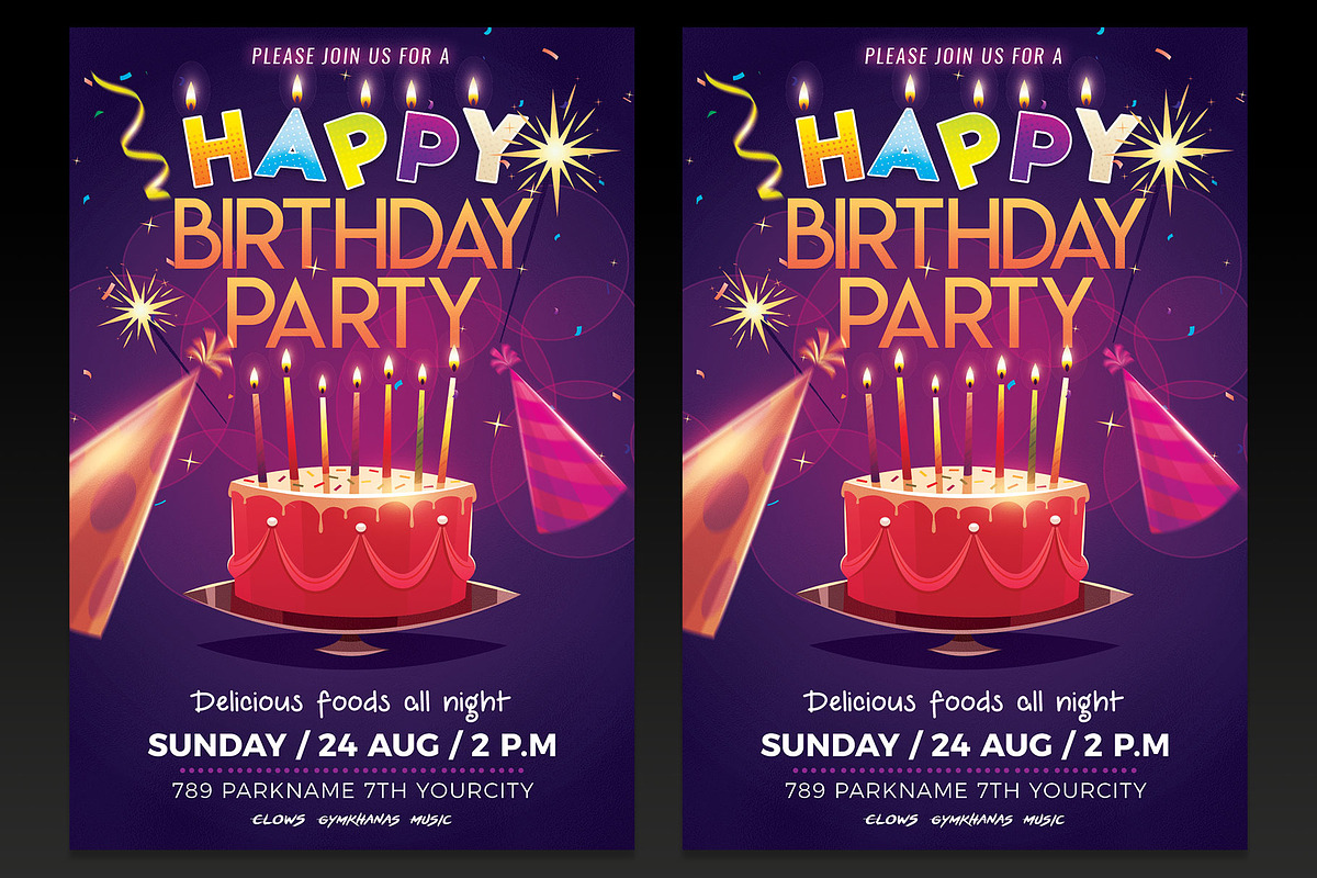 Happy Birthday Party Flyer Template, a Flyer Template by designblends@gmail.com (Photo 1 of 3)