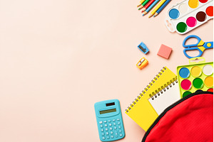 School backpack with stationery on, a School & Education Photo by Nadia-nb