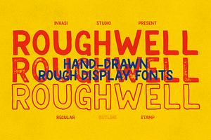 Roughwell Family - Handdrawn, a Sans Serif Font by Invasi Studio