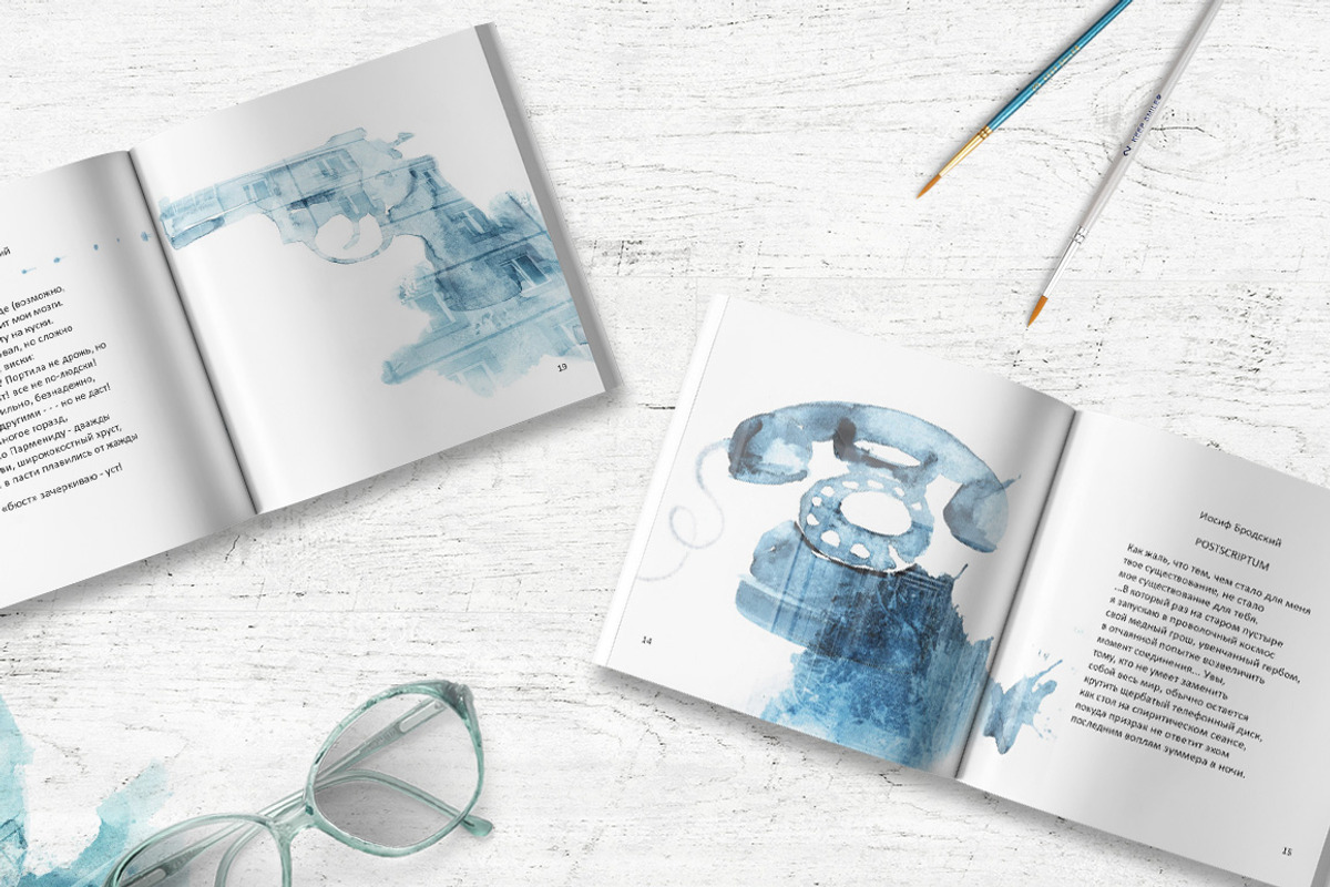 Watercolor blue illustrations, an Illustration by WinWinFolly (Photo 4 of 7)
