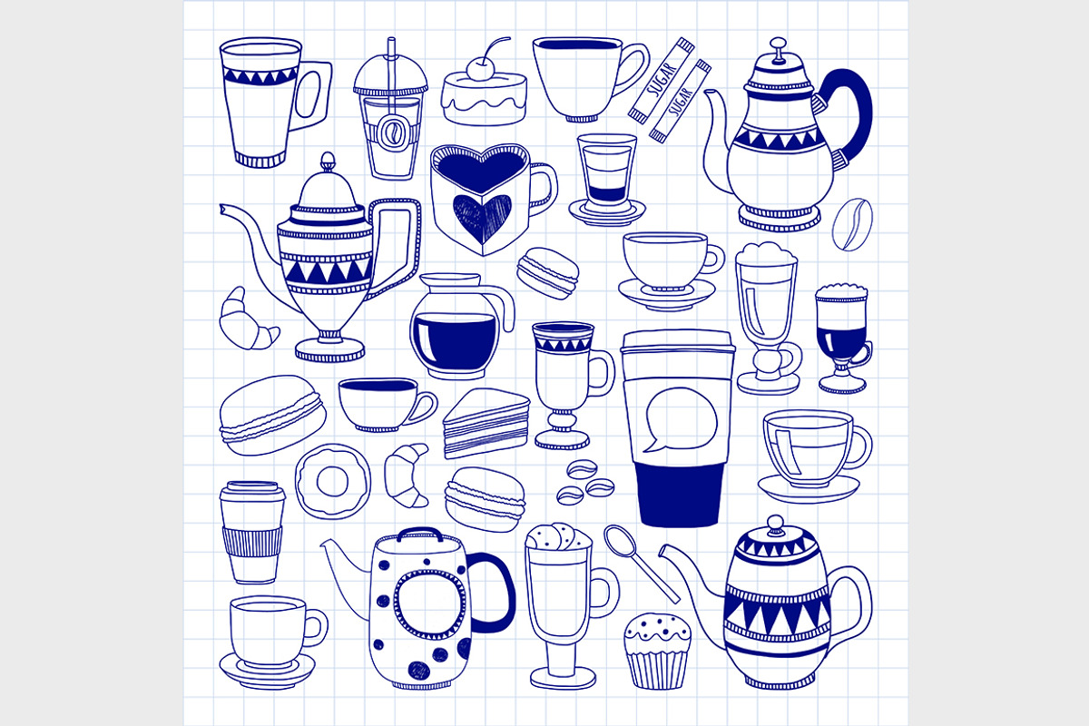 7 vector templates (jpg+eps) Coffee, a Food Illustration by Art Loft (Photo 7 of 8)