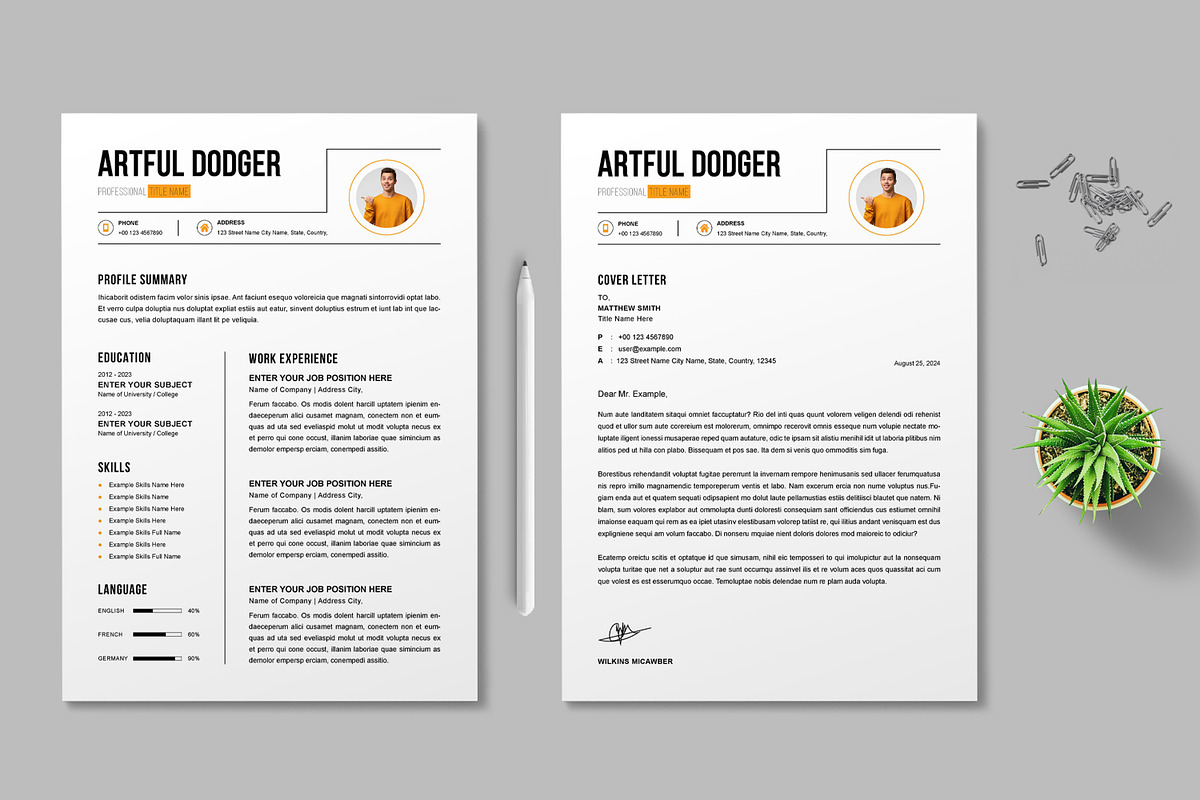 Resume Template, a Resume Template by MightyDesign (Photo 1 of 8)