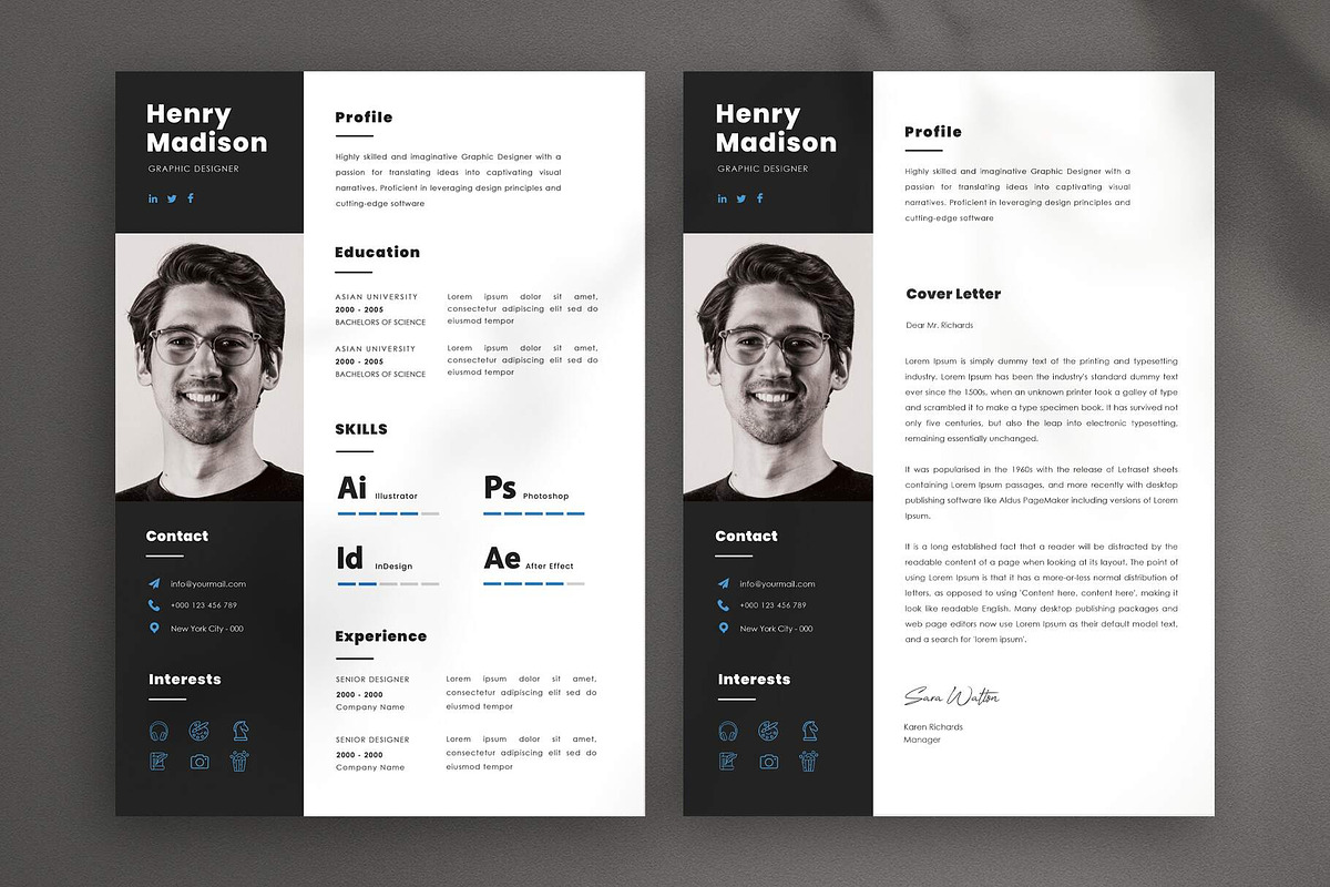 Graphic Designer Resume, a Resume Template by Saman Osama (Photo 3 of 4)