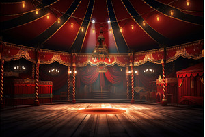 Silent Empty circus tent. Generate, a Nature Photo by Ylivdesign