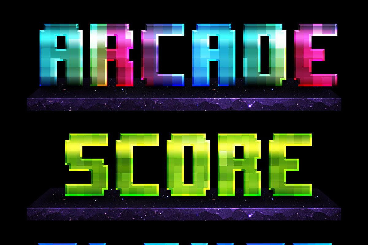 8-Bit Arcade Photoshop Layer Styles, a Layer Style Add-On by Creativenauts (Photo 6 of 6)