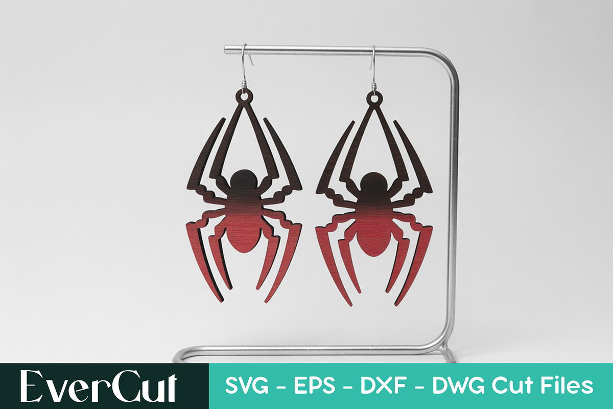 Creepy Spider Halloween Earrings, a Graphic by EverCut Designs