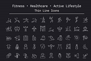 Health, Sport & Fitness Linear Icons, a Solid Icon by Nuburu (Thumbnail 1 of 5)