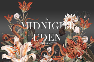 Midnight Eden Seamless Patterns, a Pattern Graphic by LEAFure