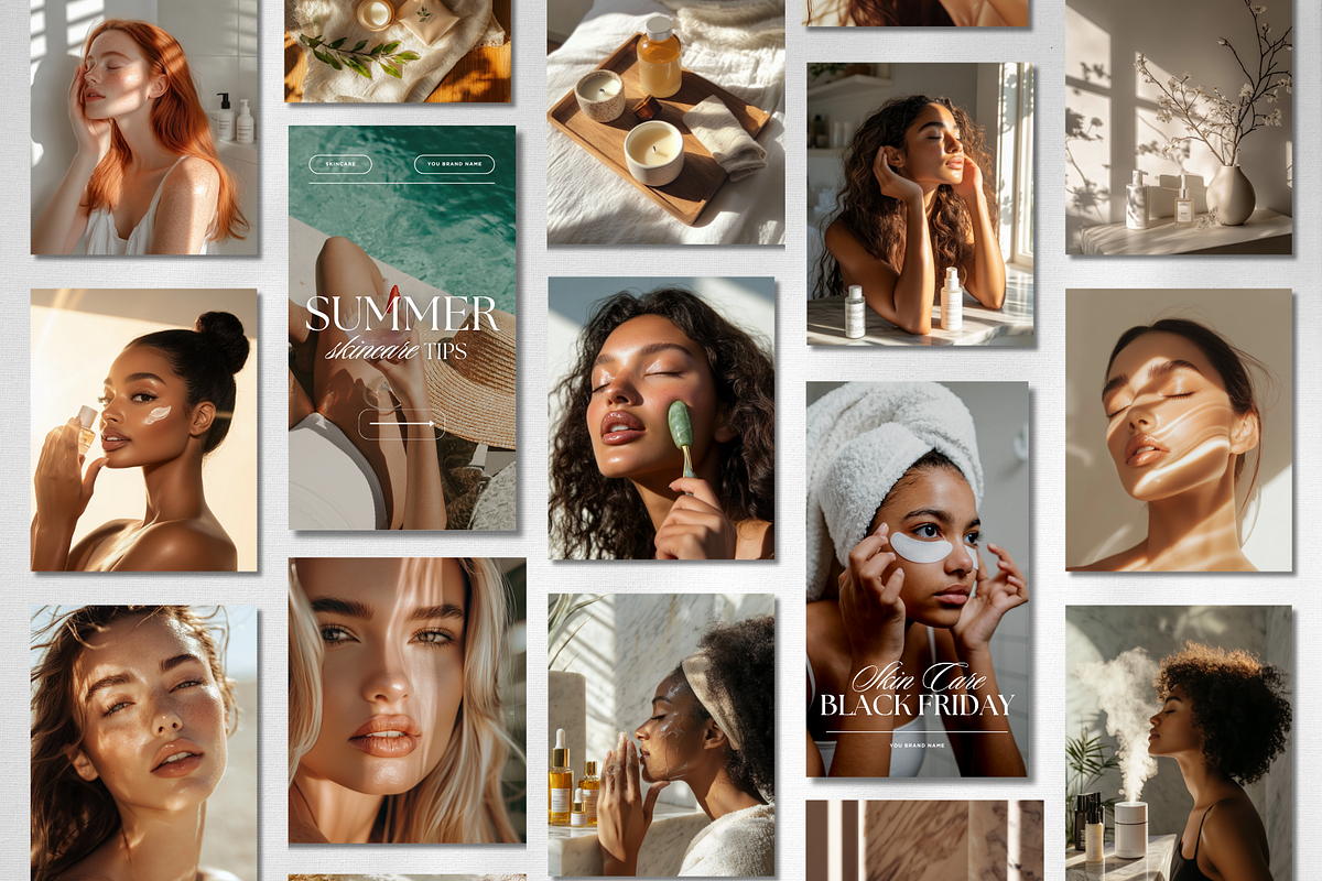 Skincare Instagram Canva Templates, a Social Media Template by DesignsbyMariaStudio (Photo 4 of 10)