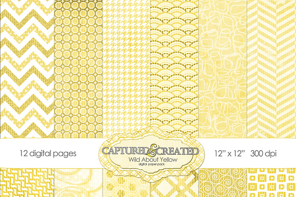 Wild About Yellow Digital Paper Pack preview 5