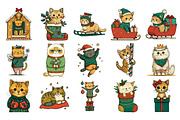 Whimsical Christmas Cat Clipart, an Illustration by Daily.Designs (Thumbnail 2 of 5)