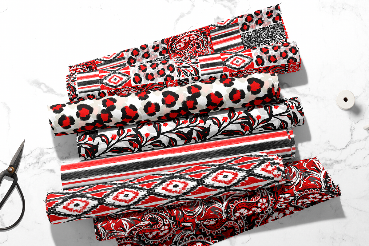 Bold Ikat Paisley Pattern Collection, a Pattern Graphic by NancyDzines (Photo 2 of 6)