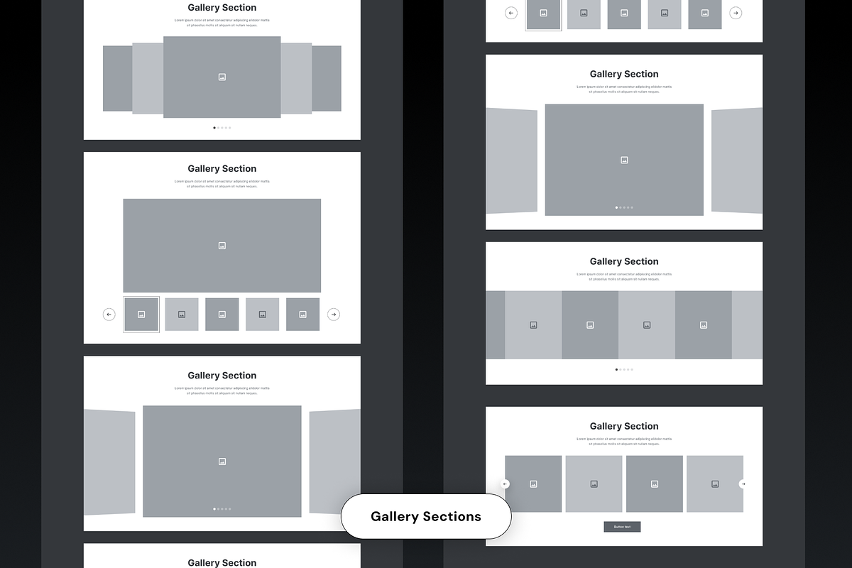 Unique Website Sections Kit in Figma, a Wireframe Template by nwdigitalstore (Photo 11 of 14)